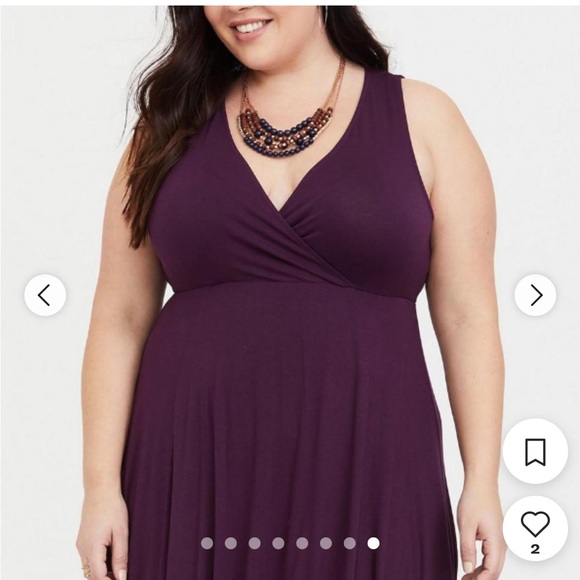 💜 Torrid Purple Maxi Jersey Hi-Lo Dress Size 1 💜 - Picture 3 of 4